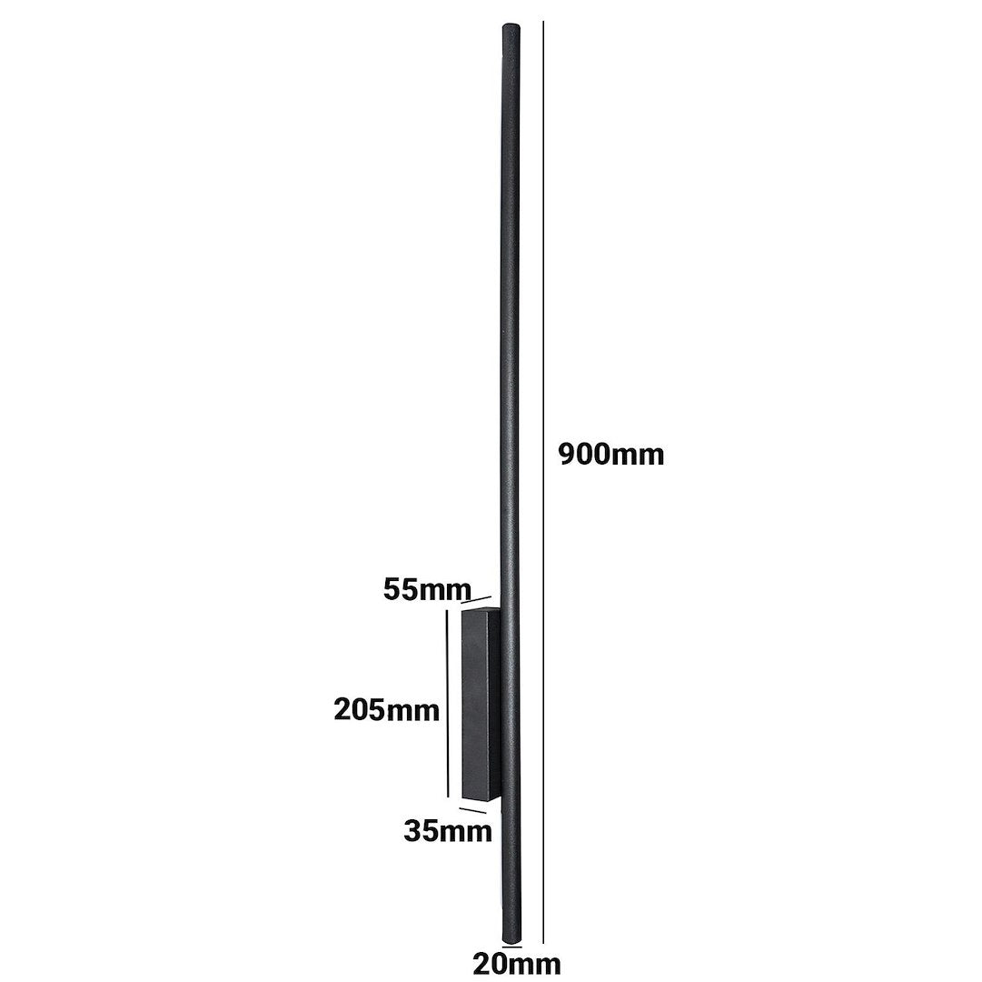 Kinkiet ścienny LUNA CCT IP54 12W 90 cm czarny