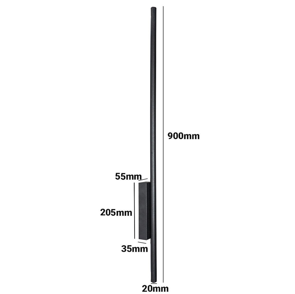 Kinkiet ścienny LUNA 4200K IP54 12W 90 cm czarny