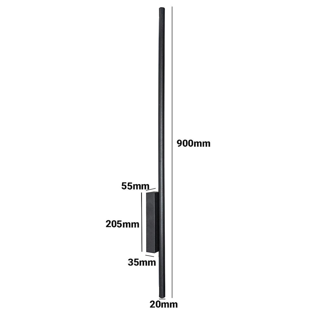 Kinkiet ścienny LUNA 4200K IP54 12W 90 cm czarny