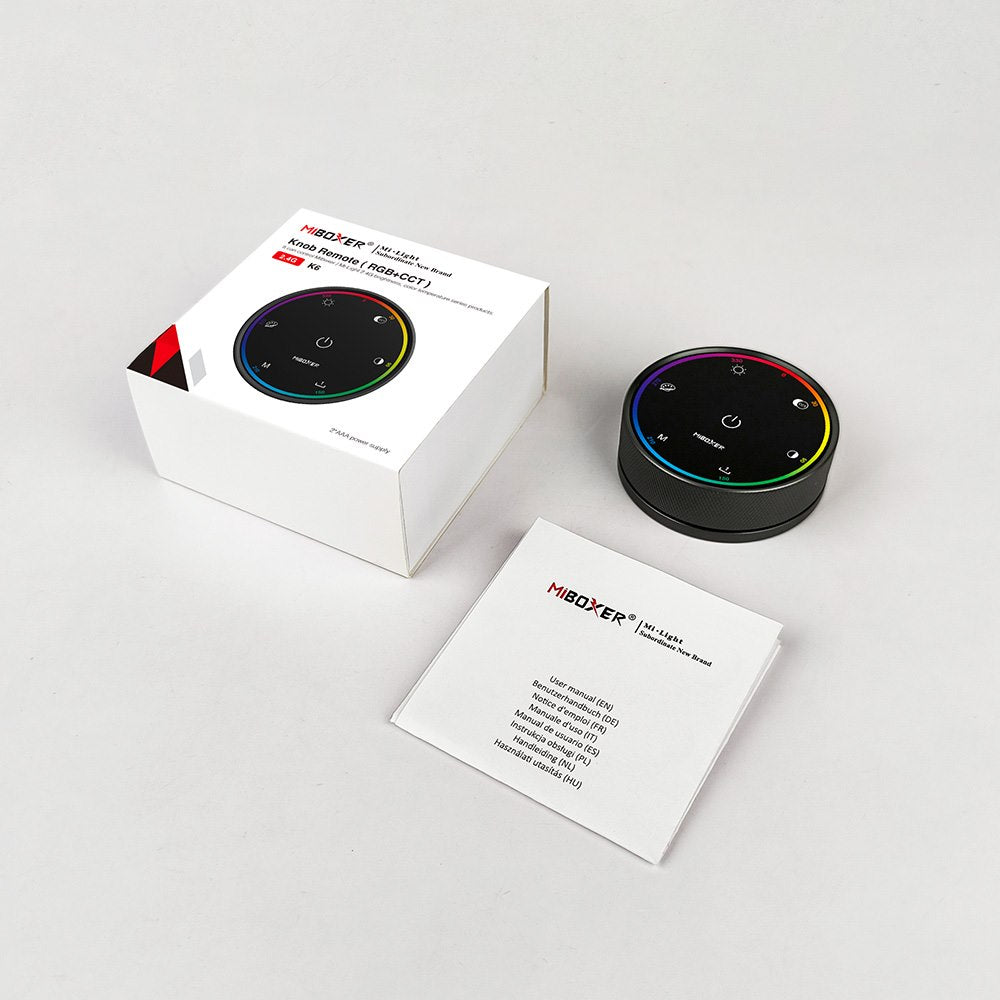 Pilot naścienny obrotowy RF RGB+CCTczarny