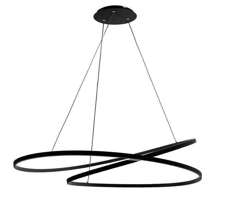 Lampa dekoracyjna wisząca led 122w czarna DL-I09 + Pilot MONA XL