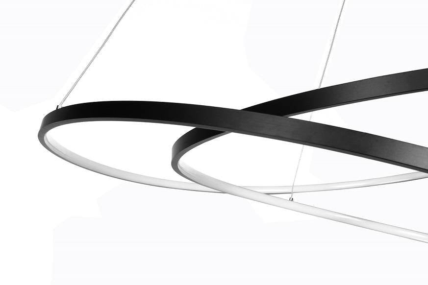 Lampa dekoracyjna wisząca led 122w czarna DL-I09 + Pilot MONA XL