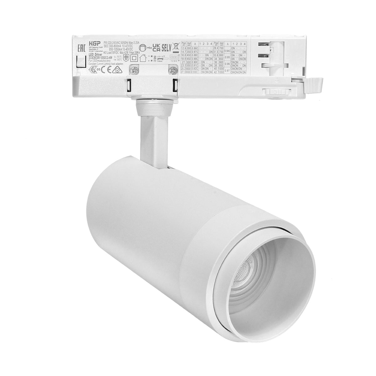 Reflektor Szynowy Zoom TRACK SYSTEM DD-04 230V 10W-30W  4000K Biały 3 fazowy 230V