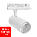 Reflektor Szynowy Zoom TRACK SYSTEM DD-04 230V 10W-30W  4000K Biały 3 fazowy 230V
