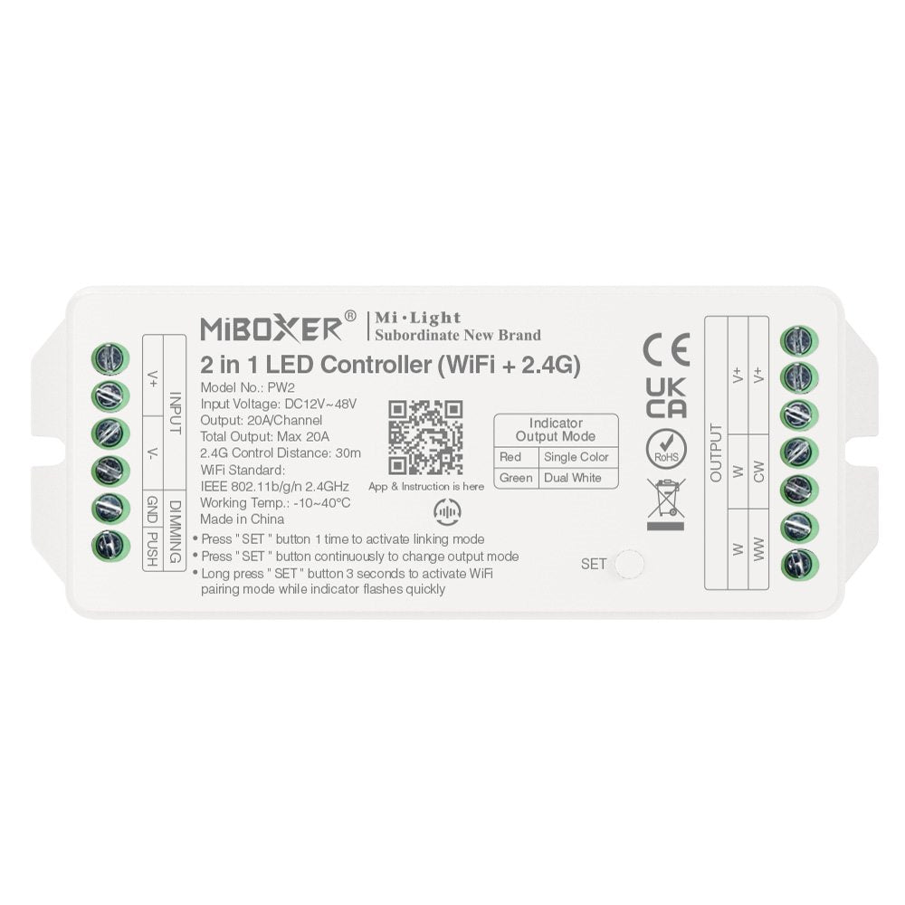 Sterownik PW2 (WI-FI + RF 2.4G) 20A 2in1  MONO/CCT