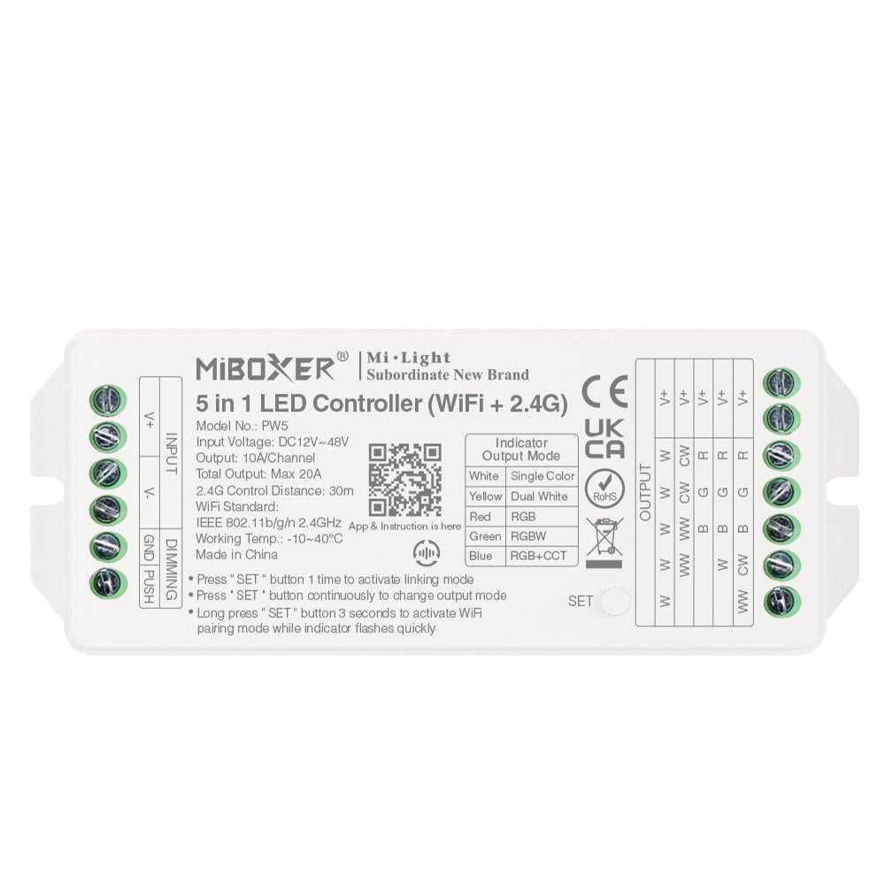 Sterownik PW5 (WI-FI +RF 2.4G) 20A 5in1
