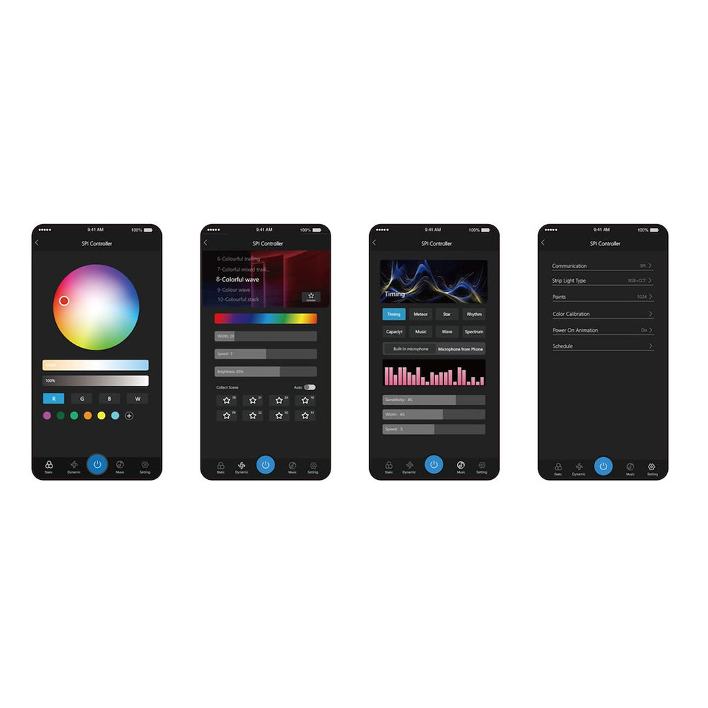 Sterownik cyfrowy SPI+DMX WI-FI+2.4G SPIW5 10A 5w1
