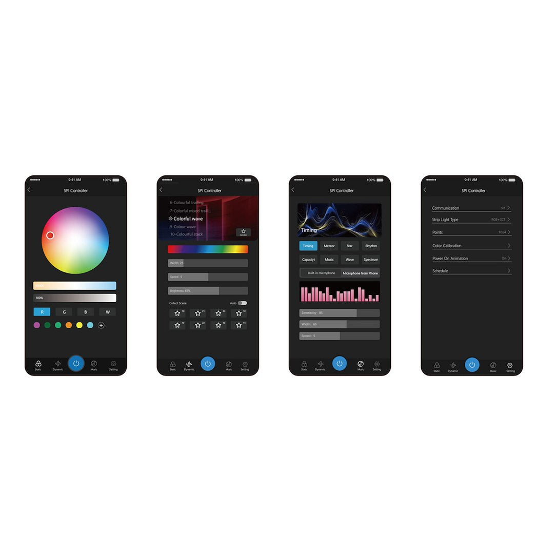 Sterownik cyfrowy SPI+DMX WI-FI+2.4G SPIW5 10A 5w1