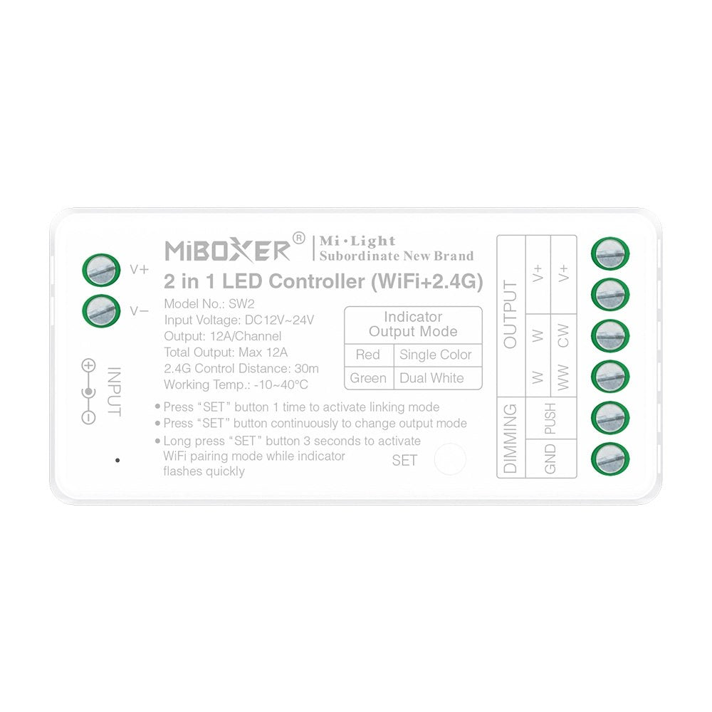 Odbiornik taśm LED MONO/CCT WI-FI, moc 12A (FUT035W+)