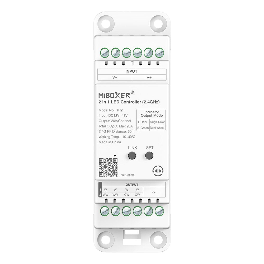 Sterownik TR2 RF 2.4G 20A 2in1 MONO/CCT na szynę DIN