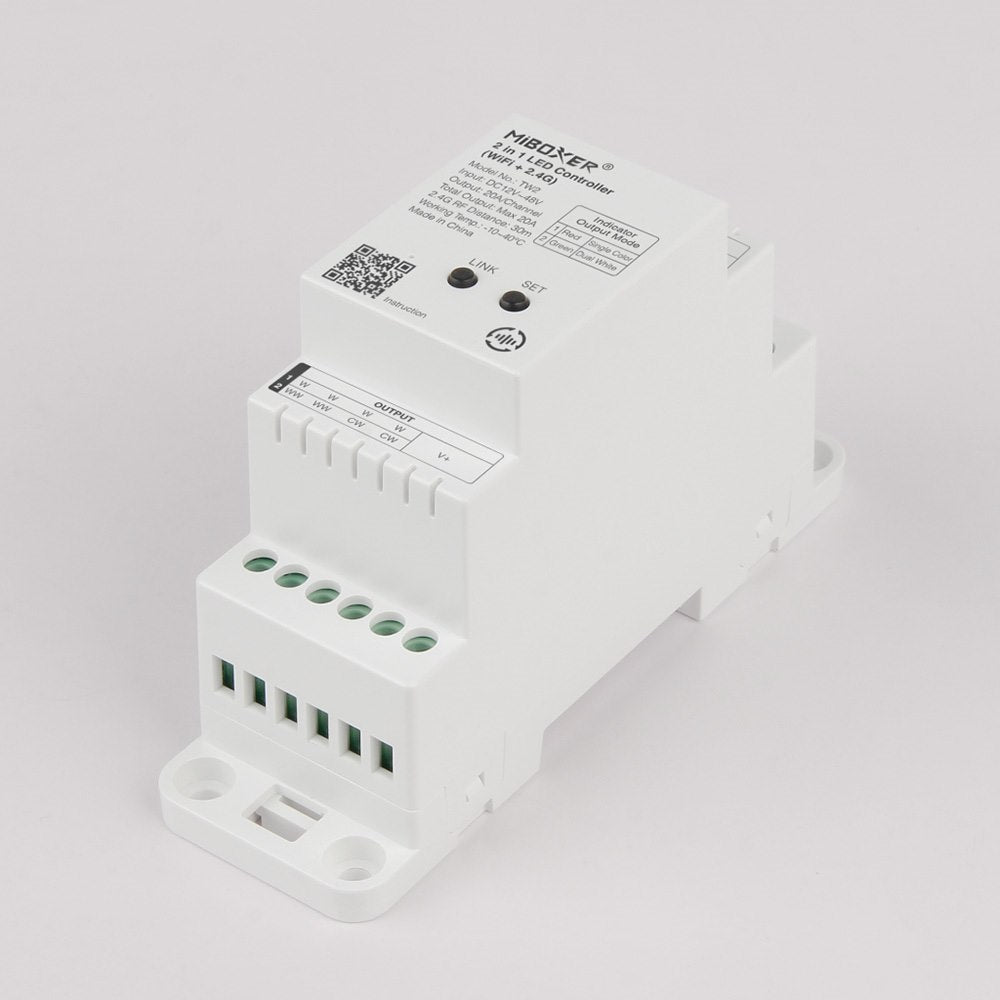 Sterownik TW2 WiFi 2.4G 20A 2in1 MONO/CCT na szynę DIN