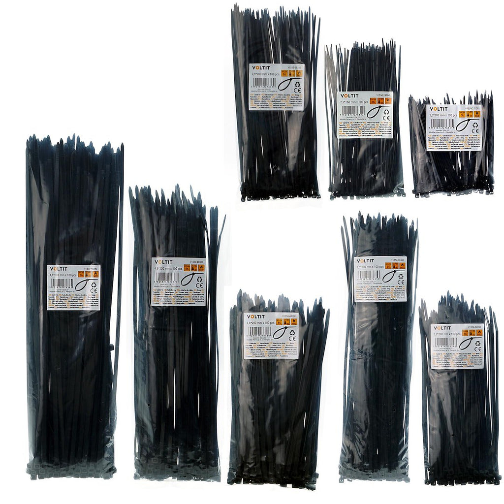 Opaska kablowa 2,5*200 nylon 66 czarna